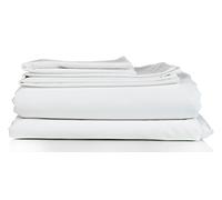 Sibiles - Juego Sábanas Blancas Hotel Poli Algodón con Encimera, Bajera, Funda/s Almohada (Cama 105)