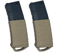 Sibo - Fundas Tácticas para Cargadores Airsoft M4 M16 AR (Pack 2 Uds) - Gomas Antideslizantes Compatibles con Mid Cap/Hi Cap - Mejora Agarre y Recarga - Accesorio Softair MilSim (Tan)
