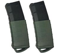 Sibo - Fundas Tácticas para Cargadores Airsoft M4 M16 AR (Pack 2 Uds) - Gomas Antideslizantes Compatibles con Mid Cap/Hi Cap - Mejora Agarre y Recarga - Accesorio Softair MilSim (Verde)