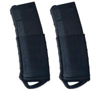 Sibo - Fundas Tácticas para Cargadores Airsoft M4 M16 AR (Pack 2 Uds) - Gomas Antideslizantes Compatibles con Mid Cap/Hi Cap - Mejora Agarre y Recarga - Accesorio Softair MilSim (Negro)