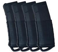 Sibo - Fundas Tácticas para Cargadores Airsoft M4 M16 AR (Pack 4 Uds) - Gomas Antideslizantes Compatibles con Mid Cap/Hi Cap - Mejora Agarre y Recarga - Accesorio Softair MilSim (Negro)
