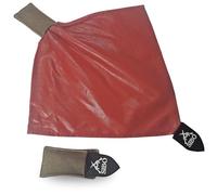 Sibo - Pañuelo Rojo Airsoft con Pouch Integrado - Deathrag Airsoft - Accesorio táctico - Equipamiento MOLLE Chaleco Casco cinturón - Pañuelo Rojo eliminado Softair (Marrón)