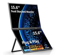 sibolan Juego de monitor portátil de triple pantalla de 15.6 pulgadas, 100% sRGB, 1080P HDR - rotación de 330°, diseño plegable, solución versátil para laptop, PC, teléfono, consola de juegos, incluye