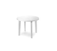 SIBrand Evergreen - Mesa redonda de resina blanca para exterior, jardín, EG56329