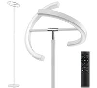 SIBRILLE Lámpara de Pie LED Regulable, Lampara de Pie Salon con Mando a Distancia & Táctil, 4 Temperaturas de Color, 1300LM, Lámpara de Lectura Moderna para Salón, Dormitorio y Oficina, 22W, Blanco