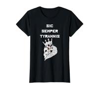 Sic Semper Tyrannis Ace Skull King Así, Siempre a los tiranos Camiseta gráfica económica, Mujer, Negro, XL