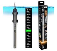 Sicce Scuba - Calentador de acuario de 250 W preestablecido a 25.0 °C para hasta 75 galones, sumergible de 250 W para agua salada marina y agua dulce, protección en seco