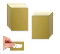 Sicheii 10 calcomanías grandes para rascar tamaño A5, 21 x 14,8 cm, etiquetas autoadhesivas para rascar para tarjetas, juegos, ahorros para pequeñas empresas (dorado)
