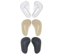 Sicheii 3 pares de insertos de gel para soporte de arco para mujeres y hombres, soporte de arco suave para pies planos, plantillas adhesivas para fascitis plantar para sandalias, almohadillas de arco