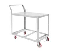 SICHENSH Carro de herramientas con 2 niveles, carro de mesa, carrito de plataforma de acero con ruedas, banco de trabajo con ruedas, carrito multifunción para almacén, garaje, taller, oficina, 90 x 60
