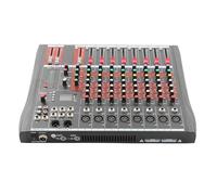 SICHENSH Mezclador de sonido estéreo de 8 canales, Audio DJ Mixer Soundboard Console System, Mixer Soundboard Console, Mezclador de grabación para DJ Soundboard Mixer, 15 W, alimentación fantasma