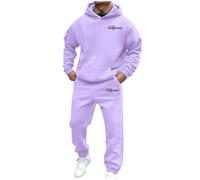 Sicher! Hier ist Ein Produkttitel für Ihr Border Streetwear Hoodie Set, Der Richtlinien Richtlinien enthält: „Unisex Streetwear Fleece Hoodie Set mit Aufdruck (Light Purple, XL)