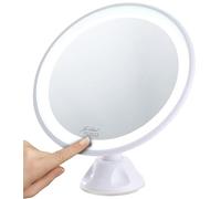 Sichler Beauty - Espejo de maquillaje con ventosa con luz LED y batería, 5 aumentos (espejo de maquillaje con luz, espejo de aumento con ventosa, cuarto de baño)