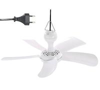 Sichler Haushaltsgeräte Ventiladores de techo - Mini Ventilador de techo: Ventilador de techo móvil VT-141.D con colgador, 41 cm, 9 W (Con enchufe, al colgando, solar)