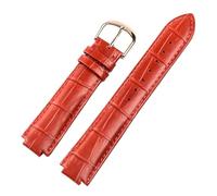 SiChouwz Compatible Con Relojes Cartier, Cinturón De Cuero For Hombres Y Mujeres, Reloj De Piel De Becerro Marrón Púrpura Convexo, Accesorios De Reloj De 14mm Y 16mm(Red rose buckle,16x9mm)