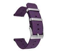 SiChouwz Correa de nailon tejido de 18mm, 20mm, 22mm y 24mm, hebilla de aro de acero inoxidable, correa de reloj for hombres y mujeres, pulsera impermeable de liberación rápida(Purple,24mm)