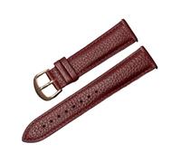 SiChouwz Correa De Reloj Con Estampado De Lichi, Correa De Piel De Vacuno De Primera Capa Suave De Doble Cara, Orejas De Cambio Sin Rematar Transpirables For Hombres Y Mujeres(Dark Red-C,18mm)