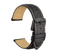 SiChouwz Correa De Reloj De Cuero Genuino 14 Mm 16 Mm 18 Mm 19 Mm 20 Mm 21 Mm 22 Mm 23 Mm 24 Mm Bandas De Repuesto Pulsera For Hombres Y Mujeres(Black-Black-B,22mm)