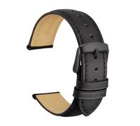 SiChouwz Correa De Reloj De Cuero Genuino 14 Mm 16 Mm 18 Mm 19 Mm 20 Mm 21 Mm 22 Mm 23 Mm 24 Mm Bandas De Repuesto Pulsera For Hombres Y Mujeres(Black-Black-A,22mm)