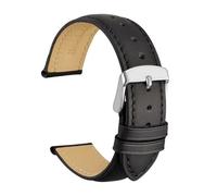 SiChouwz Correa De Reloj De Cuero Genuino 14 Mm 16 Mm 18 Mm 19 Mm 20 Mm 21 Mm 22 Mm 23 Mm 24 Mm Bandas De Repuesto Pulsera For Hombres Y Mujeres(Black-Silver-A,20mm)