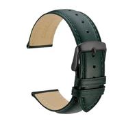 SiChouwz Correa De Reloj De Cuero Genuino 14 Mm 16 Mm 18 Mm 19 Mm 20 Mm 21 Mm 22 Mm 23 Mm 24 Mm Bandas De Repuesto Pulsera For Hombres Y Mujeres(Dark Green-Black,14mm)