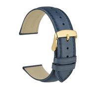 SiChouwz Correa De Reloj De Cuero Genuino 14 Mm 16 Mm 18 Mm 19 Mm 20 Mm 21 Mm 22 Mm 23 Mm 24 Mm Bandas De Repuesto Pulsera For Hombres Y Mujeres(Navy Blue-Gold,20mm)