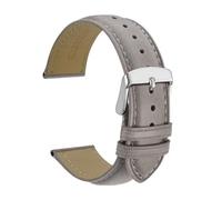 SiChouwz Correa De Reloj De Cuero Genuino 14 Mm 16 Mm 18 Mm 19 Mm 20 Mm 21 Mm 22 Mm 23 Mm 24 Mm Bandas De Repuesto Pulsera For Hombres Y Mujeres(Grey-Silver,18mm)