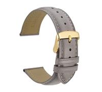 SiChouwz Correa De Reloj De Cuero Genuino 14 Mm 16 Mm 18 Mm 19 Mm 20 Mm 21 Mm 22 Mm 23 Mm 24 Mm Bandas De Repuesto Pulsera For Hombres Y Mujeres(Grey-Gold,23mm)