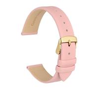 SiChouwz Correa De Reloj De Cuero Genuino, Pulsera De 8mm, 10mm, 12mm, 14mm, 16mm, 18mm Y 20mm For Mujer, Correa De Repuesto Con Hebilla De Acero Inoxidable(Light Pink-Gold,14mm)