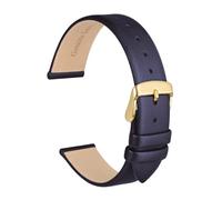SiChouwz Correa De Reloj De Cuero Genuino, Pulsera De 8mm, 10mm, 12mm, 14mm, 16mm, 18mm Y 20mm For Mujer, Correa De Repuesto Con Hebilla De Acero Inoxidable(Navy Blue-Gold,14mm)