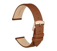SiChouwz Correa De Reloj De Cuero Genuino, Pulsera De 8mm, 10mm, 12mm, 14mm, 16mm, 18mm Y 20mm For Mujer, Correa De Repuesto Con Hebilla De Acero Inoxidable(Gold Brown-Rose,8mm)