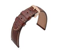 SiChouwz Correa De Reloj De Piel De Vaca Con Relieve De Cocodrilo, Correa De Reloj De 14mm, 18mm, 19mm, 20mm, 21mm Y 22mm, Pulsera Con Hebilla De Acero En Oro Rosa(Brown(Beige Line),22mm)