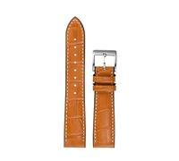 SiChouwz Correa De Reloj For Hombre, Banda Piel Vaca, Línea Blanca Con Patrón Nudos Bambú, Correa 19, 20, 21, 22, 23 Y 24 Mm(Light brown,23mm)