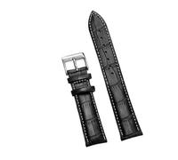 SiChouwz Correas De Reloj De Pulsera Suaves, Cómoda Correa De Reloj De Cuero Genuino, 12/14/16/18/20/22/24 Mm, Hebilla De Reloj + Herramienta(Black White 1,16mm)