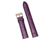 SiChouwz Correas De Reloj De Pulsera Suaves, Cómoda Correa De Reloj De Cuero Genuino, 12/14/16/18/20/22/24 Mm, Hebilla De Reloj + Herramienta(Purple 2,18mm)