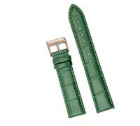 SiChouwz Correas De Reloj De Pulsera Suaves, Cómoda Correa De Reloj De Cuero Genuino, 12/14/16/18/20/22/24 Mm, Hebilla De Reloj + Herramienta(Green 2,14mm)