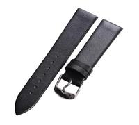 SiChouwz Correas de reloj finas y suaves de cuero de 16 mm, 18 mm, 20 mm y 22 mm for hombre y mujer, accesorios de repuesto informales for reloj.(Black,20mm)