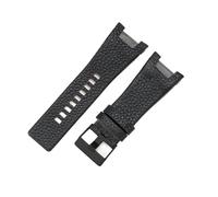 SiChouwz Correas De Reloj Suaves Compatibles Con Diesel Dz1273/4246, Impermeables, De Cuero Genuino, Con Interfaz Cóncava, For Hombre, De 32 Mm. Accesorios De Repuesto.(Black(LZ)-Black-K3)