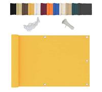 Sichtschutz 100 x 700 cm Gelb umrandung ohne Bohren 100% Privatsphäre Atmungsaktiv & reißfest ideal für Terrasse & Garten Wetterfest UV beständig