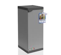 Sicignano Armario Modular de Resina de 1 Puerta, Columna Estrecha de Ahorro de Espacio con Estantes Ajustables, Mueble Multiuso para Interior, Exterior, Lavandería y Baño, Gris (34x38x85 cm, 2