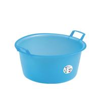 Sicignano | Barreño redondo de polietileno - Apto para contacto alimentario - Multiusos para cocina, lavandería, jardinería, limpieza doméstica - Resistente y ligera (azul, diámetro 35 x 17 cm)