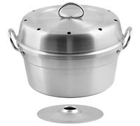 Sicignano | Horno Versilia de aluminio con dispensador de llama, asas y pomo de metal - Ideal para tartas, pan, rosquillas, masas sobre gas eléctrico de inducción, lavable en lavavajillas (28 cm)