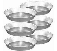 Sicignano | Juego de 6 moldes cónicos bajos de aluminio 99,5%, diámetro 28 cm, ideal para tartas, tartas, tartas y pasteles al horno, reutilizables, reciclables