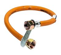 Sicignano | Manguera flexible GLP, naranja, F/F, clase 2 - Gas propano butano líquido - Conexión para manguera conforme a EN16436-1 - con llave, 20 x 14 mm, presión máxima 10 bar (100 cm)