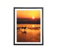 Sicignano | Marco Moderno Bombé de 25x35 cm en Madera Negra con Panel MDF, Vidrio Robusto Crilex - Portafotos de Pared Vertical, para Fotos, Cuadros, Pósteres, Documentos, Diplomas, Títulos