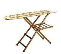 Sicignano | Mesa de planchar de madera | Tabla de planchar | Dimensiones 118 x 34 x 92 (h) cm | Ajustable en 3 posiciones | Plegable | Ligera | Porta ropa | Porta Caldera | Made in Italy (nogal)