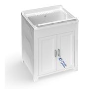 Sicignano - Mueble lavabo de resina PP 60 x 50 x 85 cm para lavandería y garaje, uso interior y exterior