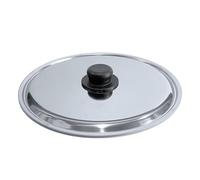 Sicignano | Tapa de acero inoxidable Línea Tomatto con botón de polipropileno, para ollas y sartenes, fabricado en Italia (Ø 34 cm)