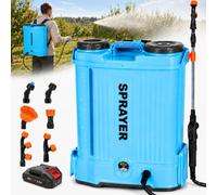 Sicilaien Pulverizador a presión con batería, 16 L, 5,5 bar, pulverizador | Presión de pulverización ajustable, lanza telescópica, almohadilla de soporte para cadera, para control de malas hierbas y