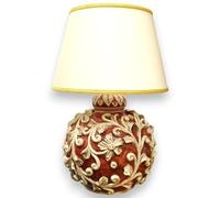 SICILIA BEDDA CAPACI Lámpara de Bola, cerámica de Caltagirone, Aprox. Alto 60 cm. Burdeos, Aplicaciones barrocas por Todas Partes